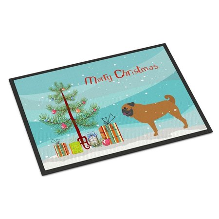 CAROLINES TREASURES Pug Merry Christmas Tree Indoor or Outdoor Mat, 24 x 36 BB2965JMAT